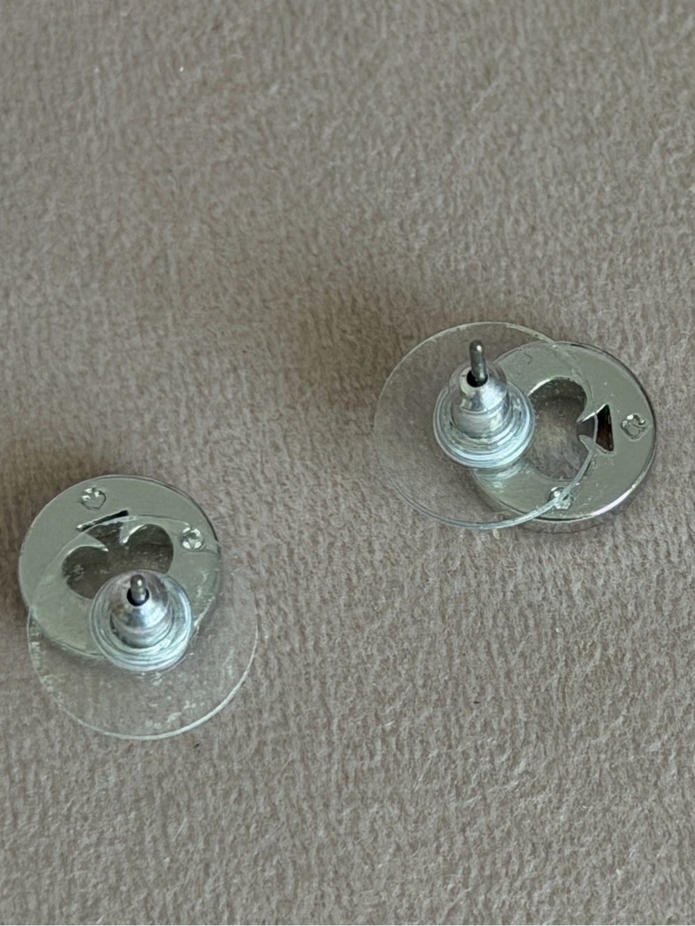 kate spade silver spade logo crystal halo stud earrings - Picture 6 of 7